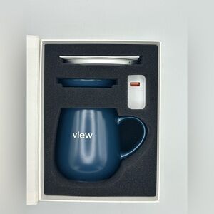 OHOM Ui Fine Ceramic Self-Heating Mug Set Wireless Cell (BRAND NEW) Deep Navy